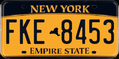 NY license plate FKE8453