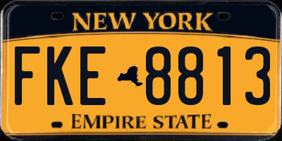 NY license plate FKE8813