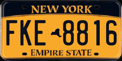 NY license plate FKE8816