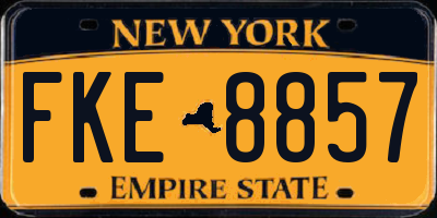 NY license plate FKE8857