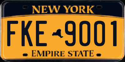 NY license plate FKE9001