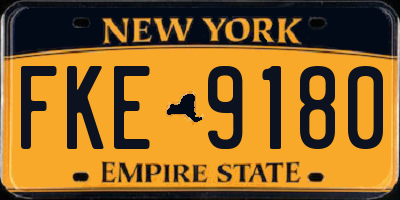 NY license plate FKE9180