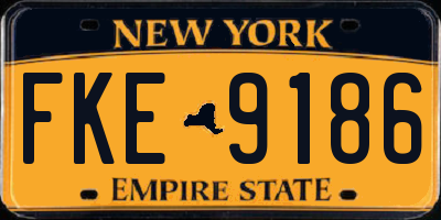 NY license plate FKE9186