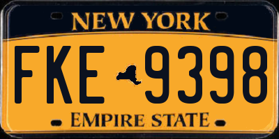 NY license plate FKE9398