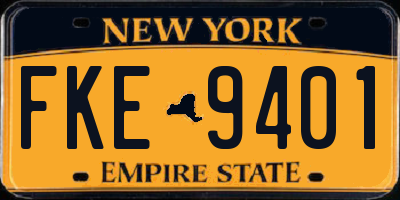 NY license plate FKE9401