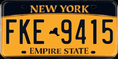 NY license plate FKE9415