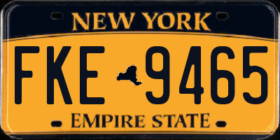 NY license plate FKE9465