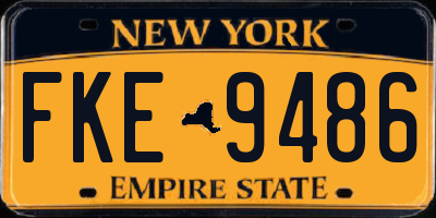 NY license plate FKE9486