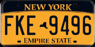 NY license plate FKE9496