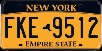 NY license plate FKE9512