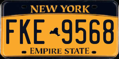NY license plate FKE9568