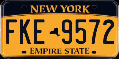 NY license plate FKE9572