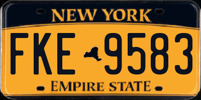 NY license plate FKE9583