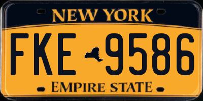 NY license plate FKE9586