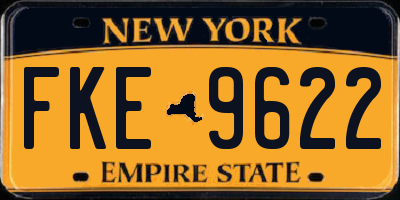 NY license plate FKE9622
