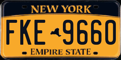NY license plate FKE9660