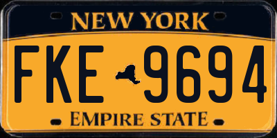 NY license plate FKE9694