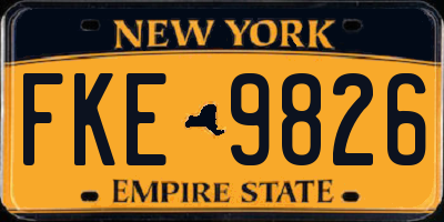 NY license plate FKE9826