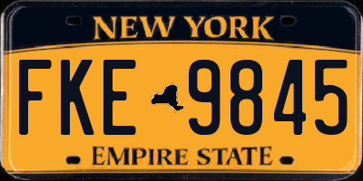 NY license plate FKE9845