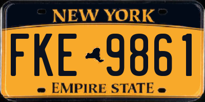 NY license plate FKE9861