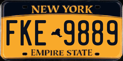 NY license plate FKE9889