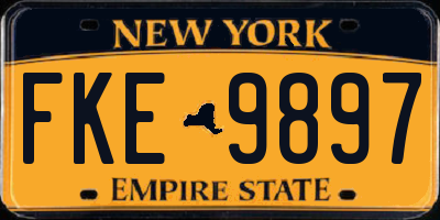 NY license plate FKE9897
