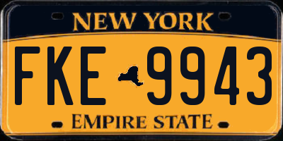 NY license plate FKE9943