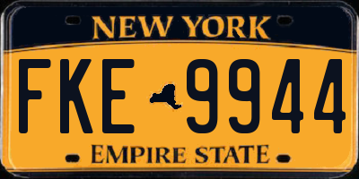 NY license plate FKE9944