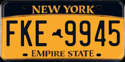 NY license plate FKE9945