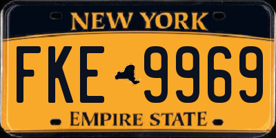 NY license plate FKE9969