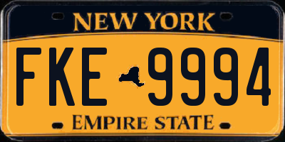 NY license plate FKE9994