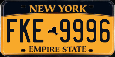 NY license plate FKE9996