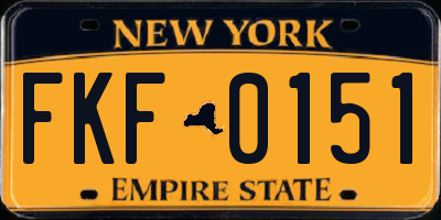 NY license plate FKF0151