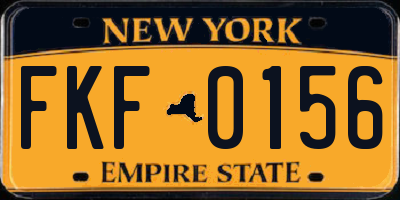 NY license plate FKF0156