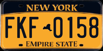NY license plate FKF0158