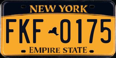 NY license plate FKF0175