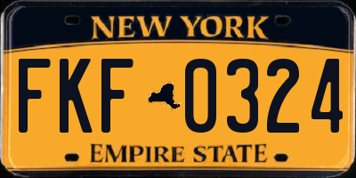 NY license plate FKF0324