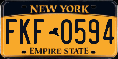 NY license plate FKF0594