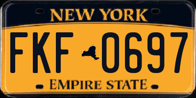 NY license plate FKF0697