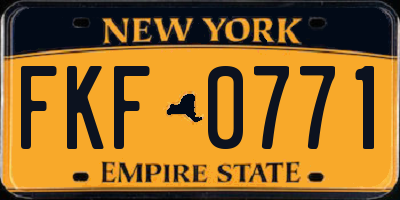 NY license plate FKF0771