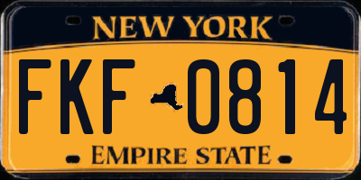 NY license plate FKF0814