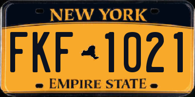 NY license plate FKF1021