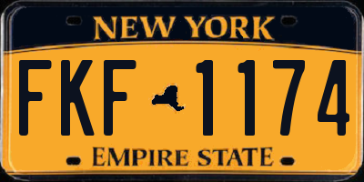 NY license plate FKF1174