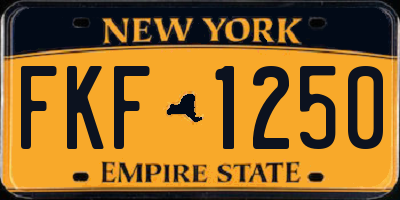 NY license plate FKF1250
