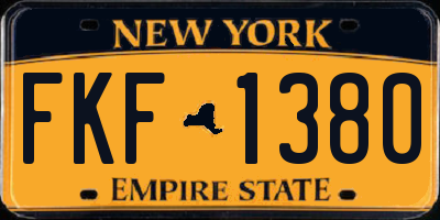 NY license plate FKF1380