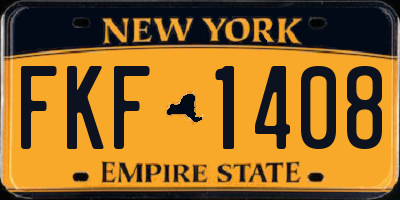 NY license plate FKF1408