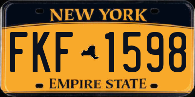 NY license plate FKF1598