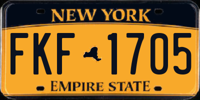 NY license plate FKF1705