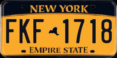 NY license plate FKF1718