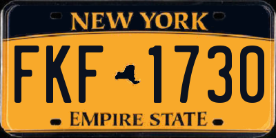 NY license plate FKF1730